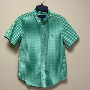 Ralph Lauren Kelley green checked shirt big boys size large (14-16)